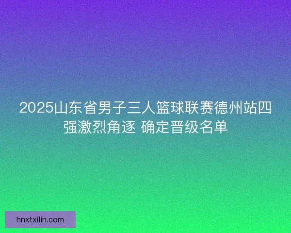 2025山东省男子三人篮球联赛德州站四强激烈角逐 确定晋级名单